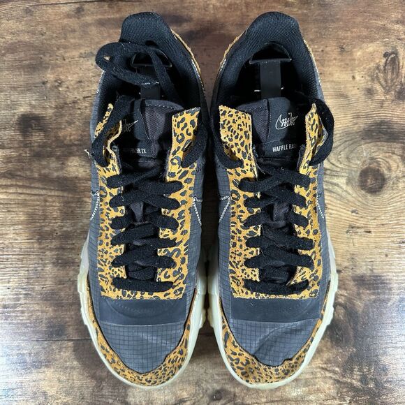 Size 11 - Nike Waffle Racer 2X Leopard Black Gray White DC9208-001 USED - Picture 2 of 7